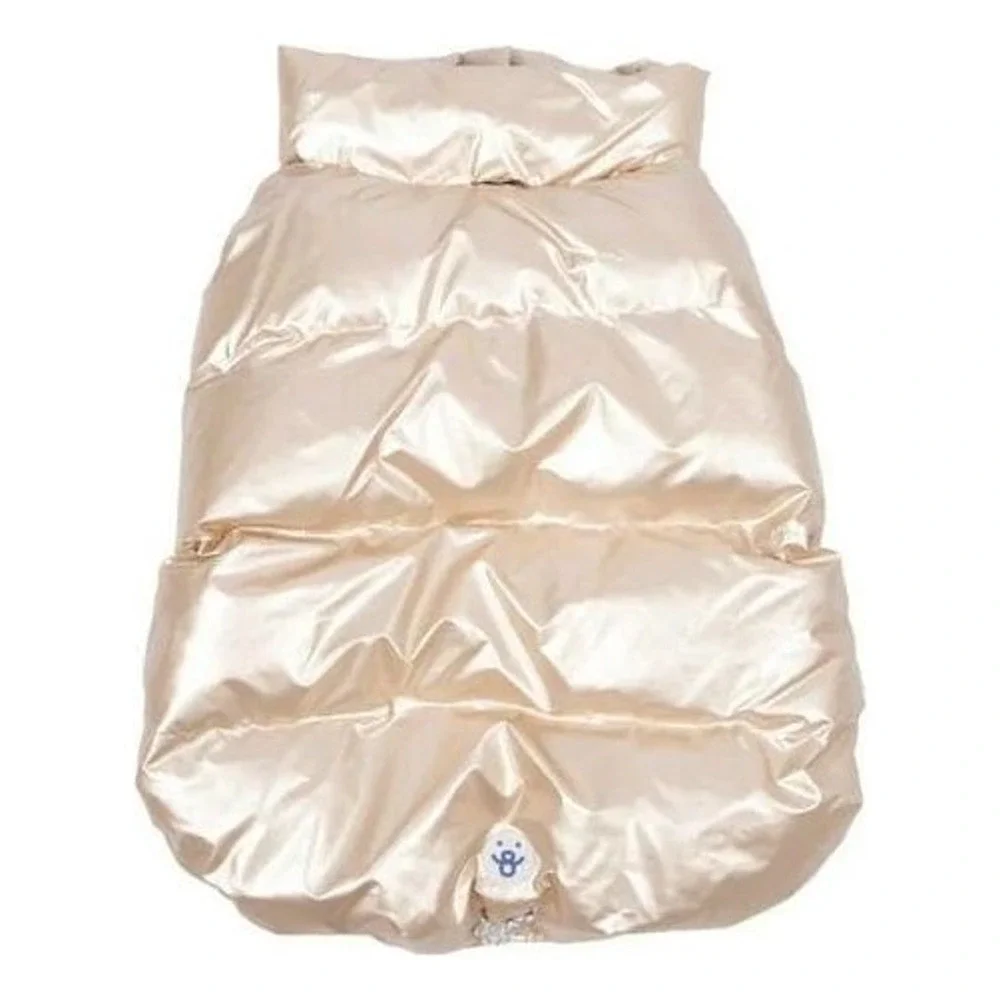 Oodles Puffer Snowsuit Dog Vest Metallic Gold Quilted Winter Coat